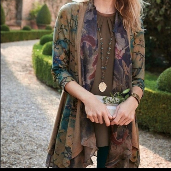 Floral Waterfall Cardigan Nwot | Poshmark